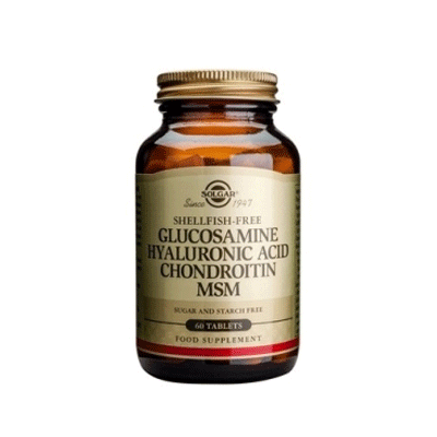 Solgar Glucosamine Hyaluronic acid Chondroitin MSM 60 comprimate