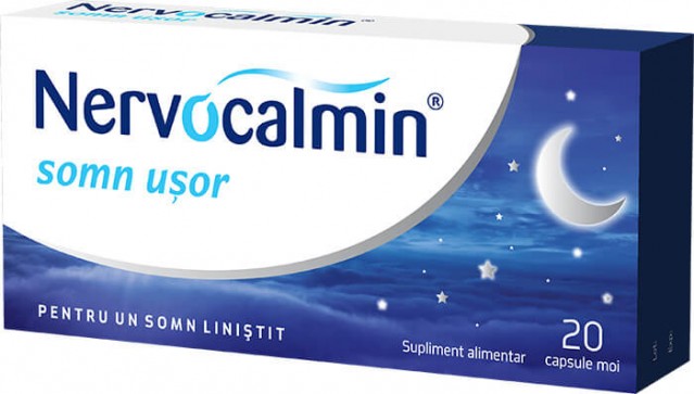 Nervocalmin somn usor + valeriana 20 capsule