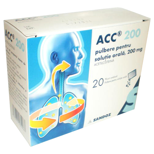 ACC 200mg pulbere pentru solutie orala 20 plicuri