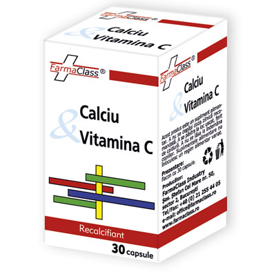 Calciu + Vitamina C 30 capsule