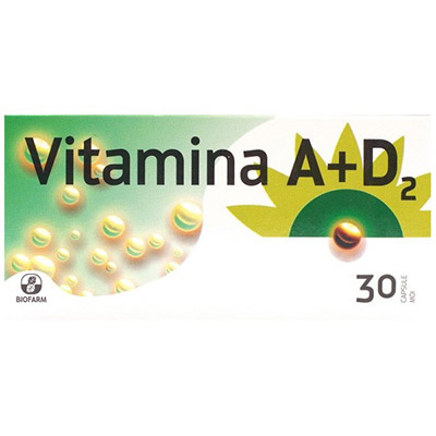 Vitamina A + D2 30 capsule Biofarm