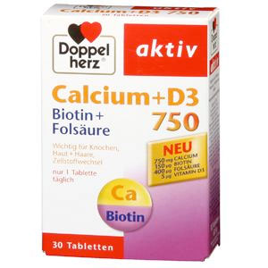 Doppelherz Aktiv Calciu + D3 + Biotin 750mg 30 tablete