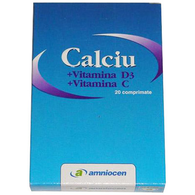 Calciu + Vitamina D3 + Vitamina C 20 comprimate