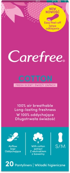 CAREFREE Panty Liners Cotton Fresh scent 20 bucati