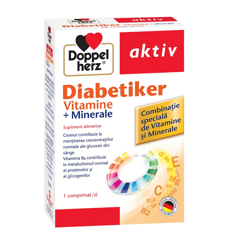 Doppelherz Diabetiker vitamine pentru diabetici 30 comprimate