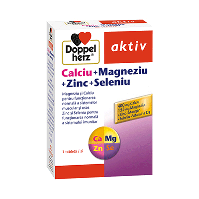 Doppelherz Aktiv Calciu Magneziu Zinc Seleniu 30cp + 10 comprimate