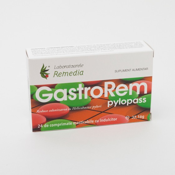Remedia Gastrorem Pylopass 24 comprimate
