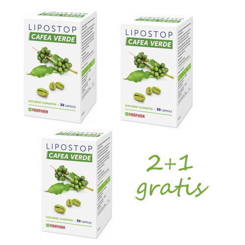 Lipostop Cafea verde capsule 2+1 GRATUIT