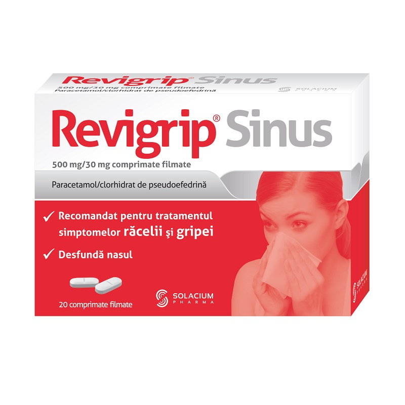 Revigrip Sinus 500mg/30mg 20 comprimate filmate